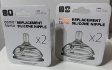 Como Tomo Silicone Replacement Nipples Two 2 Packs 2 Slow Flow  2 Fast Flow