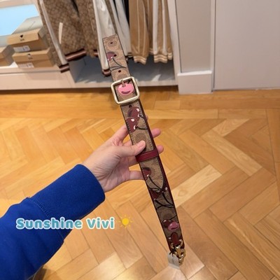 NWT COACH CZ021 Reversible Strap Signature Canvas With Cherry
