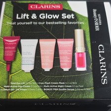 Clarins Lift Glow Set Niacinamide Eye Day Night Lip Serum Mini