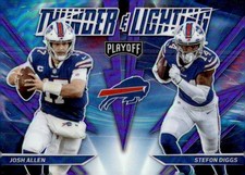 2021 Panini Playoff #TL-8 Josh Allen / Stefon Diggs UER Thunder & Lightning