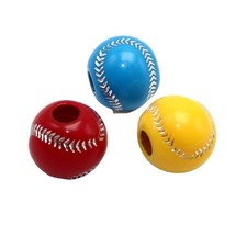 100pcs Mixed Color Baseball Beads Acrylic Round Beads 12mm Sports Charms Craft