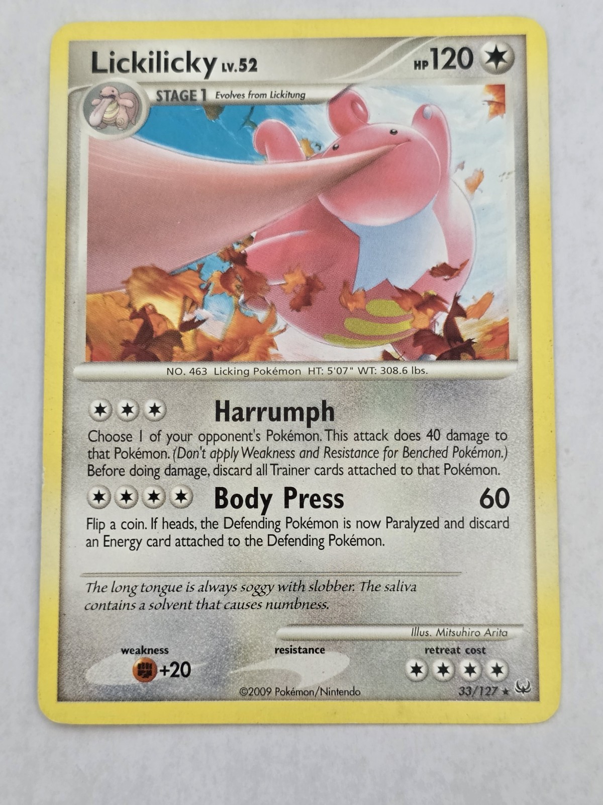 Lickilicky 33/127 Pokemon TCG Platinum Base Set Rare MINT NM