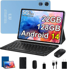 2025 Android 14 Tablet 22GB RAM 128GB ROM 1TB Expand, 10 Inch Tablets with Keybo