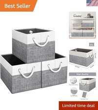 Storage Bins 3-Pack , Foldable Storage Baskets for Organizing Toys, Books, S...