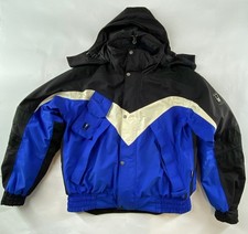 Giacca da sci vintage VUARNET uomo Gore-Tex grafica blu colorblock US40/UK40/EU50