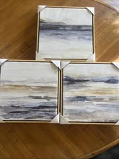 Lot Of 3 Home Decor Pre Stretched Canvas Over Durable Wooden Frame 12x12 In.