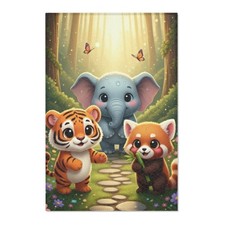 Whimsical Animal Area Rug - Cozy Floor Decor for Kids' Spaces, Nursery, ... 