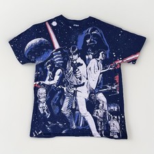 Star Wars All Over Print T-Shirt Vintage Poster Graphic - Size Large