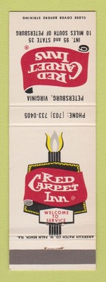 Matchbook Cover - Red Carpet Inn Petersburg VA