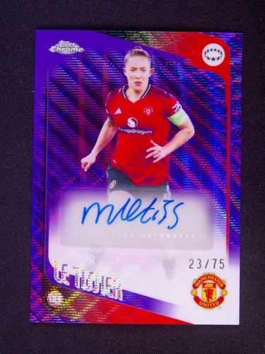 2025-26 Topps Chrome UEFA Women's Maya Le Tissier Man Utd. Auto Purple Wave /75