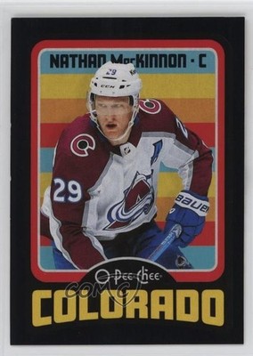 2024-25 O-Pee-Chee Retro Black Border /100 Nathan MacKinnon #1 2oh