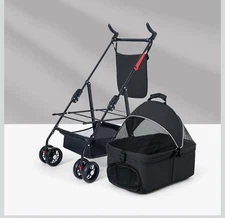 Pet Trolley - Pet Carrier - Pet Stroller - 4- Wheel Multi-Function - Detachable