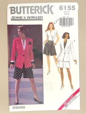 1990's Butterick Misses' Jacket,Top,Skirt Pattern 6155 Size 6-10 UNCUT