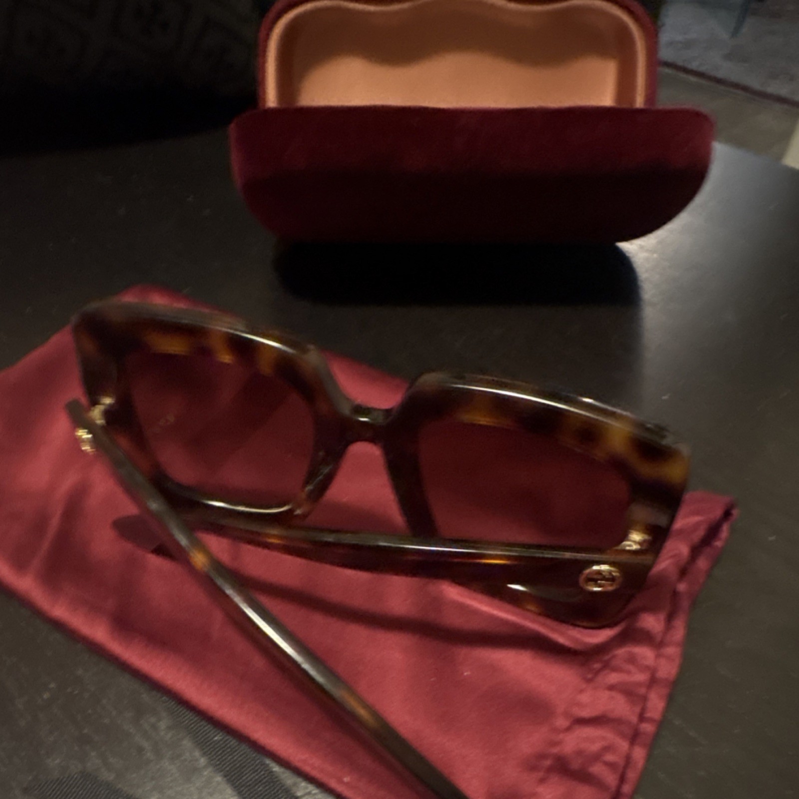 Gucci Oversized Square Tortoise Shell Sunglasses … - image 5