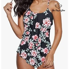 Zando Ruffle Flounce One Piece Swimsuit Size 10-12 XL