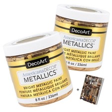 Americana Decor Metallics 24K Gold Paint - 2 Pack, 8oz, Multisurface, Home  ...