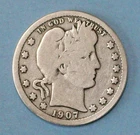 U.S.A ( 1 ) COIN BARBER  QUARTER  1907   0.9000  SILVER VERY GOOD PLUS