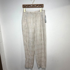 New Deadstock Norton McNaughton Dress Pants Trousers Beige Plaid Vintage Womens