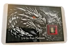 0.017 GRAMS PURE PLATINUM BAR IN DRAGON INVSTMENT CARDS DIRECT FROM THE MINT
