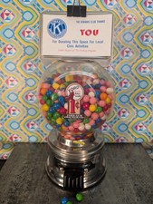 1 CENT GUMBALL MACHINE - Vintage, Ford Gum w/ Plastic Globe, Topper, & Decal