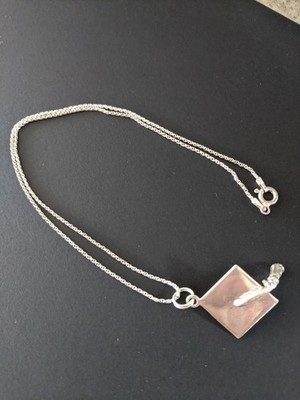 Sterling Silver FAS 925 Graduation Cap Pendant Necklace Italy 