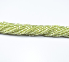 2.5mm Light Green Cubic Zircon Faceted Rondelle Gemstone Beads 13 Inch Strand