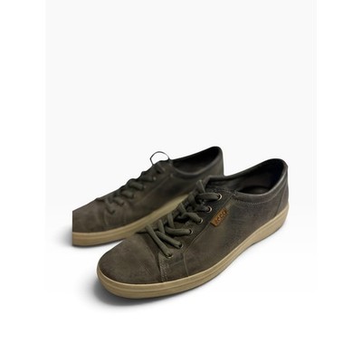 ECCO Men s Size 10 EU 44 Gray Leather Low Top Casual Sneakers Shoes