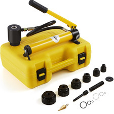 Hydraulic Knockout Punch Kit, 10 Ton 1/2" to 2" Conduit Hole Cutter Set, KO Tool