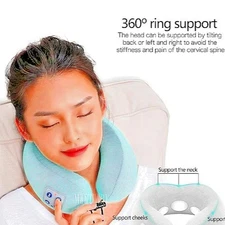 New Neck Massager Heated Massage Tens Travel Pillow Memory Foam Rechargeable NIB