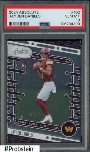 #4 2024 Panini Absolute #102 Jayden Daniels Commanders RC Rookie PSA 10 GEM MINT