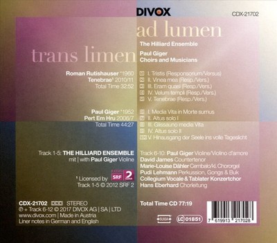TRANS LIMEN AD LUMEN NEW DVD