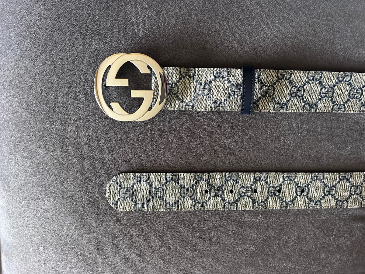 GUCCI GGブルームス/バックルベルト/90/36モノグラム Gucci Blue Belts for Men for sale - eBay