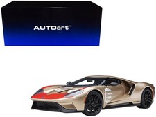 Ford GT Heritage #5 Holman Moody Gold Metallic Red White Graphics 1/18 Autoart