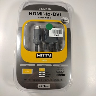 Belkin HDMI-to-DVI Video Cable 6ft | 1080p | HDTV Adapter | New Sealed