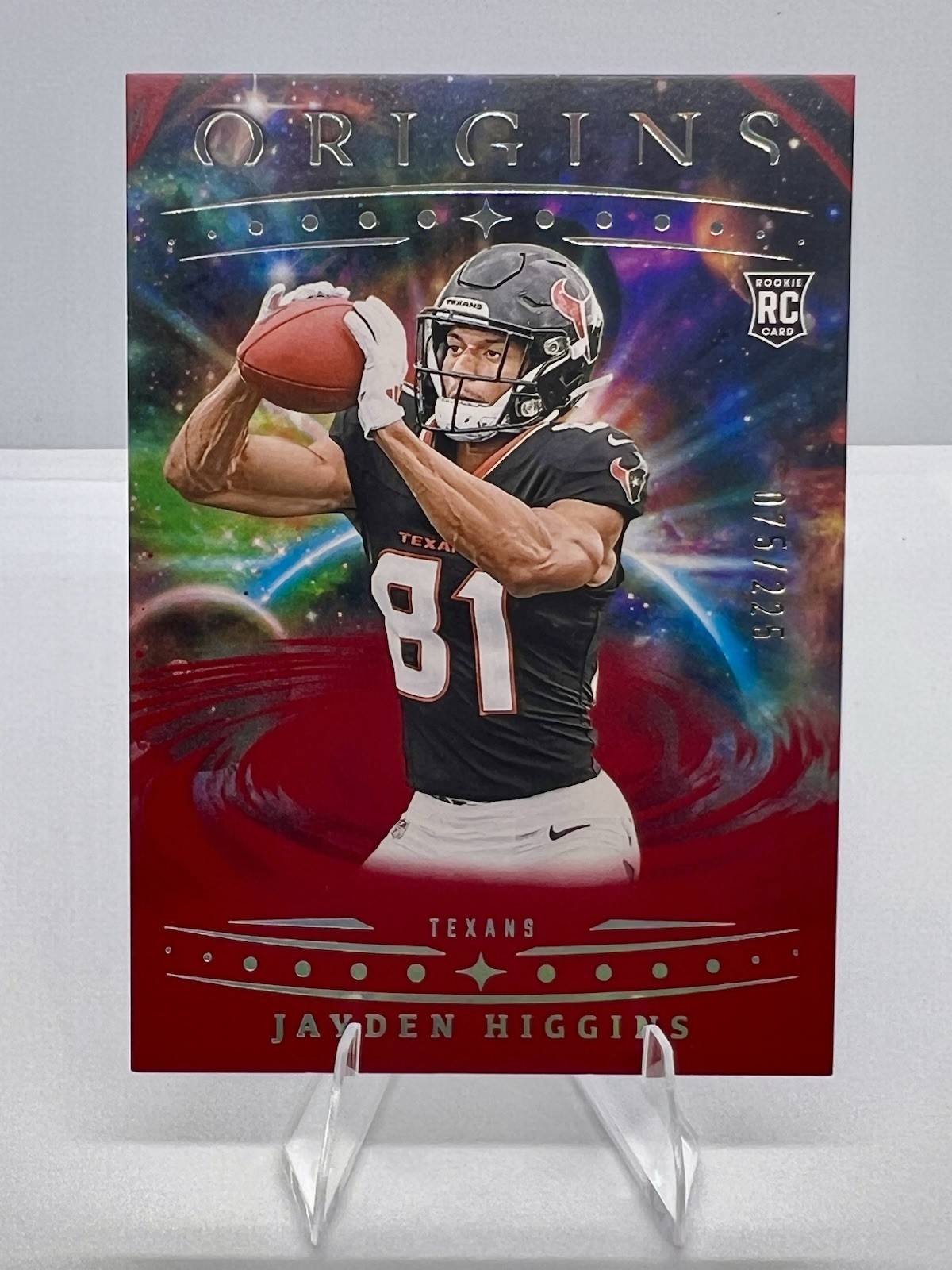 2025 Panini Origins Jayden Higgins RC Red /225 #132 - Houston Texans