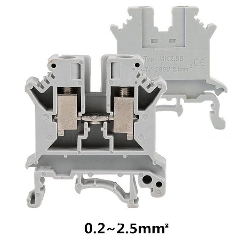 UK2.5N UK2.5B DIN Rail Screw Clamp Terminal Blocks Modular Assembly Kit Strip - Image 4 of 4