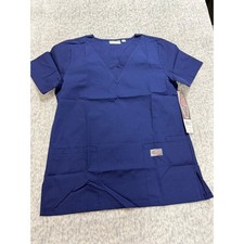 Scrubzone by Landau True Navy V-Neck Medical Scrub Top XSM 70221 NWT