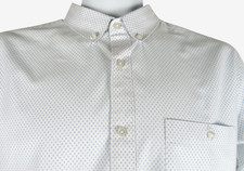 Denim  Flower Ricky Singh Shirt Large White Blue Pattern Button Front