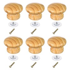 6Pcs, Round Wood Drawer Knobs Wood Color 34.5...