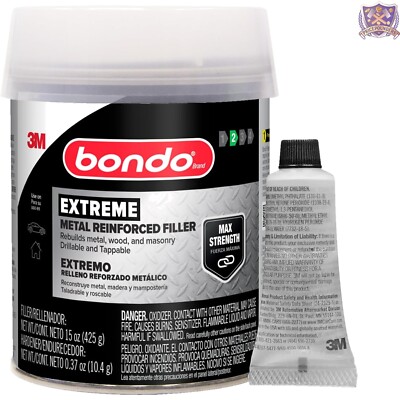 Metal Reinforced Filler - Rust-Proof, High Strength, Fast-Dry Solution, 15 Fl oz