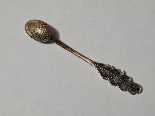 Rare Vintage Soviet Small Spoon Oak for Spices Salt Mustard Silver 875 Star USSR - Picture 5 of 12