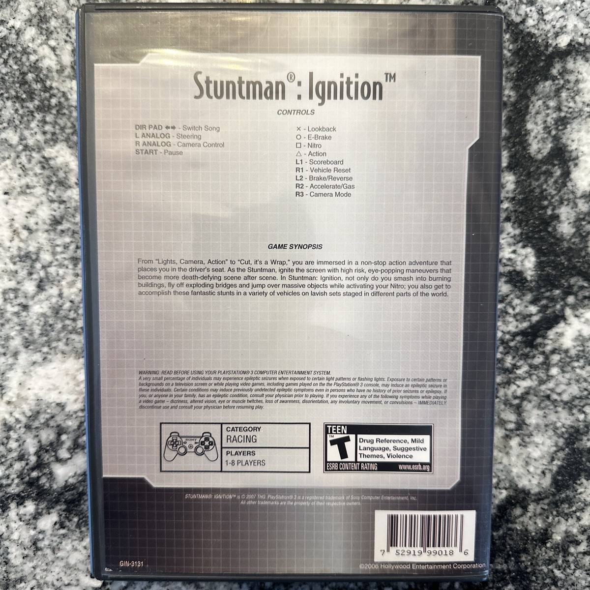Stuntman Ignition PS3 PlayStation 3 2007 THQ Game Rental Rare Tall