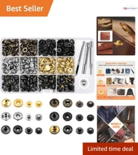 Versatile 120-Piece Snap Fasteners Set in 6 Colors for DIY Leather Crafts