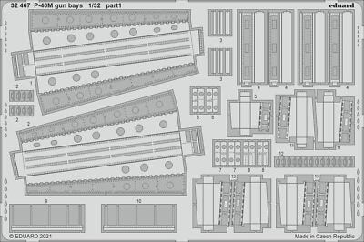 MW22 EDUARD 32467 P-40M GUN BAYS 1/32 1/32 PE SET for TRUMPETER
