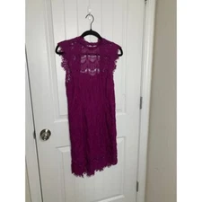 Free People Magenta Lace Mini Dress Romantic Boho Evening Cocktail Party medium
