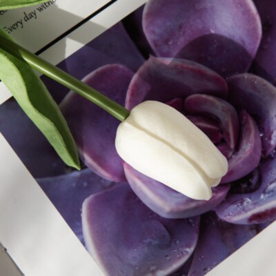Real Touch Artificial Tulip Stems - Set of 10 - Perfect for Home Decor