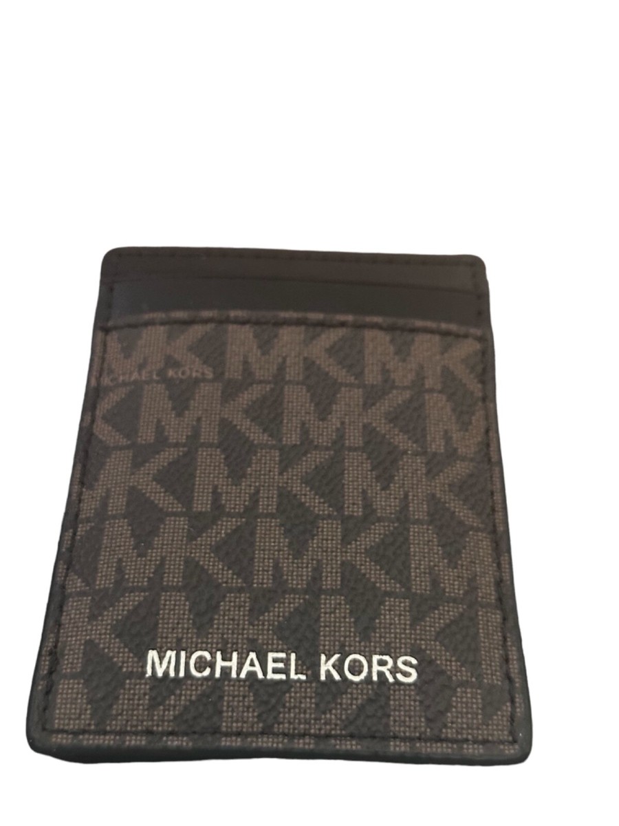 Michael Kors Gifting Card Case & Money Clip-black brown