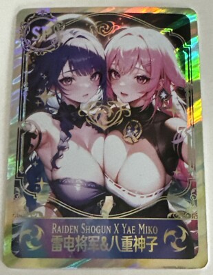 RAIDEN SHOGUN X YAE MIKO SP Custom Art Goddess Story Anime Collectible Card