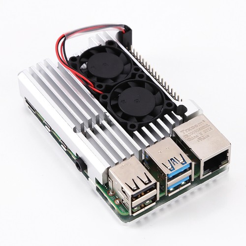 Aluminum Case with Dual Fan Armor Case Compatible for Raspberry Pi 4 Model/Pi 4B - Afbeelding 10 van 18