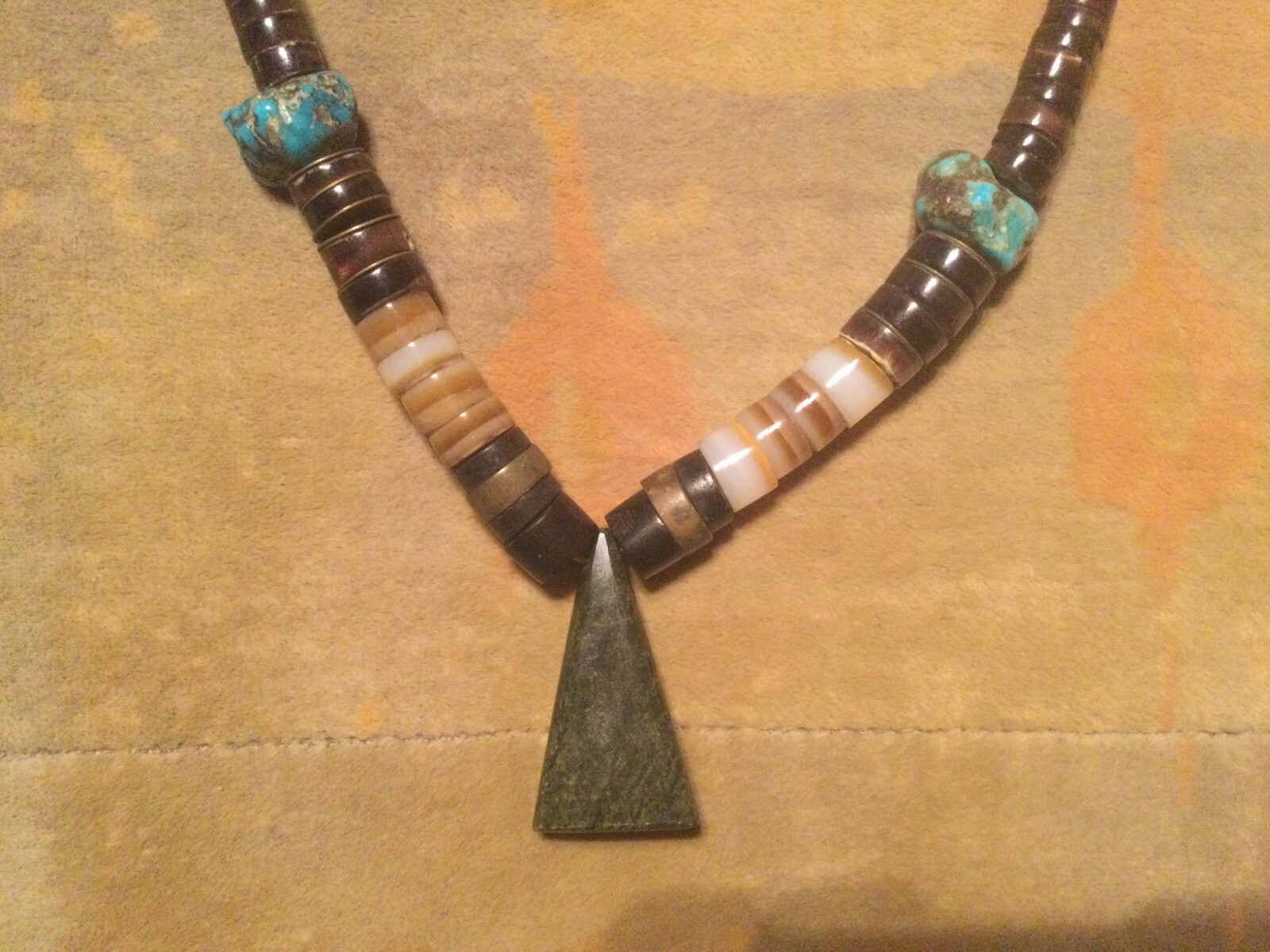 VINTAGE NATIVE AMERICANSANTO DOMINGO BLUE TURQUOISE … Gem